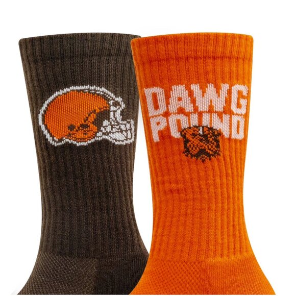 NFL Cleveland Browns Long 2-pack Crew Socks M-L (8-12) - Picture 2 of 3